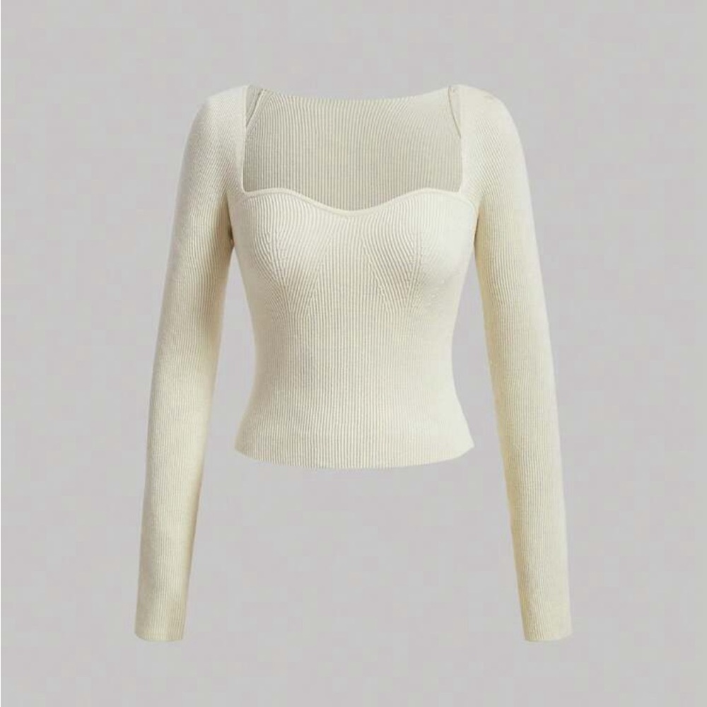 SWEETHEART NECKLINE SWEATER
